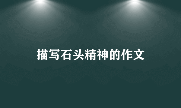 描写石头精神的作文