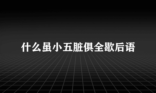 什么虽小五脏俱全歇后语