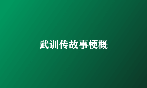 武训传故事梗概