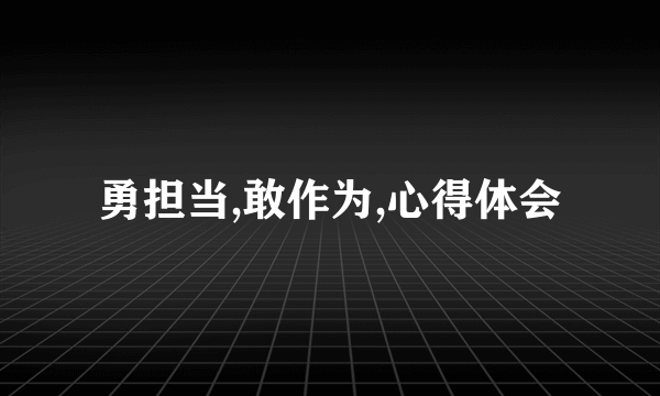 勇担当,敢作为,心得体会