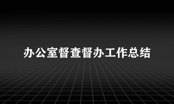 办公室督查督办工作总结