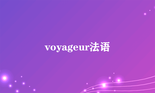 voyageur法语