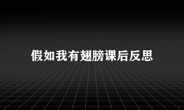假如我有翅膀课后反思
