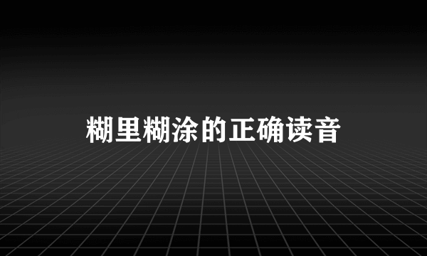 糊里糊涂的正确读音