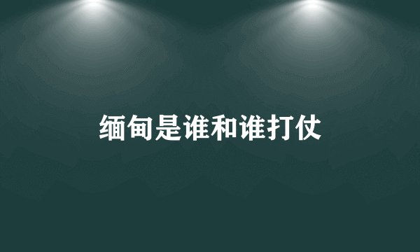 缅甸是谁和谁打仗