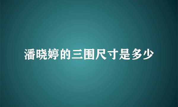 潘晓婷的三围尺寸是多少