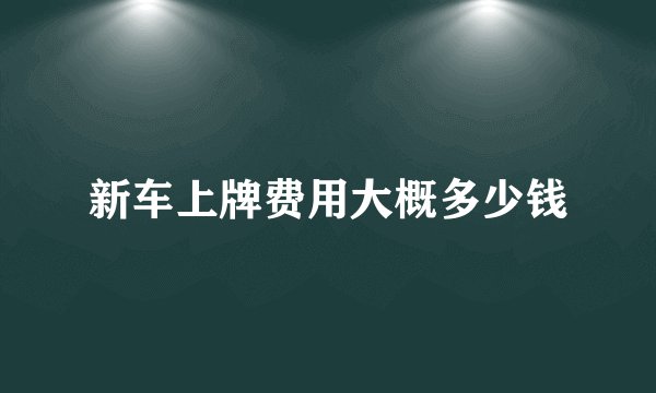 新车上牌费用大概多少钱