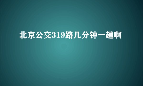 北京公交319路几分钟一趟啊