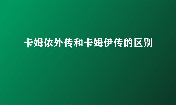 卡姆依外传和卡姆伊传的区别