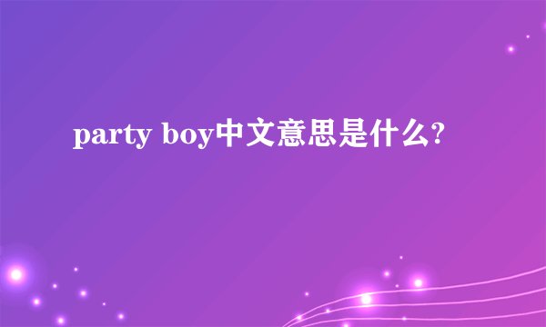 party boy中文意思是什么?