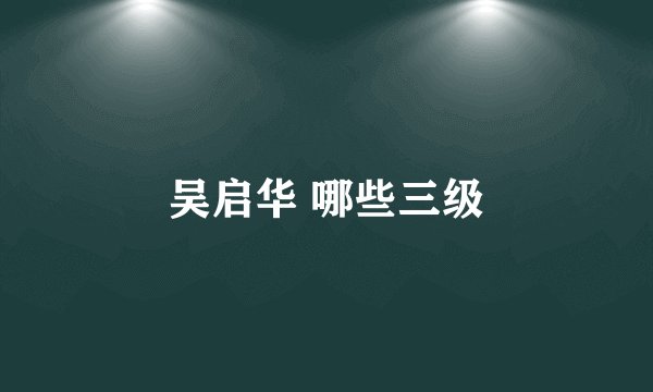 吴启华 哪些三级