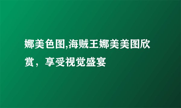 娜美色图,海贼王娜美美图欣赏，享受视觉盛宴