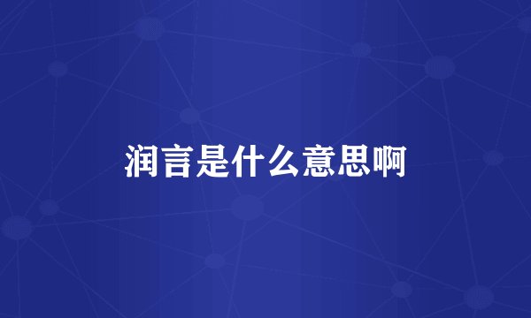 润言是什么意思啊