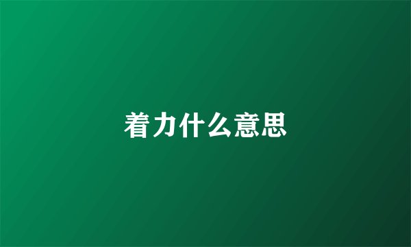 着力什么意思