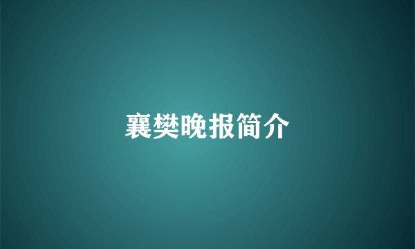襄樊晚报简介