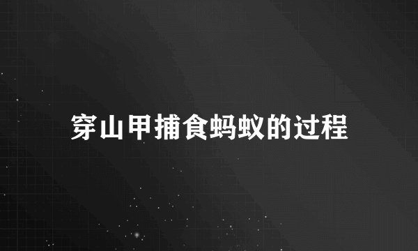 穿山甲捕食蚂蚁的过程