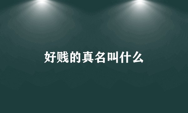 好贱的真名叫什么