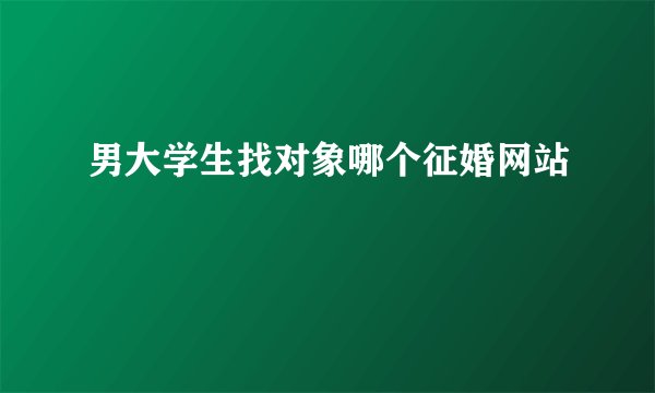 男大学生找对象哪个征婚网站