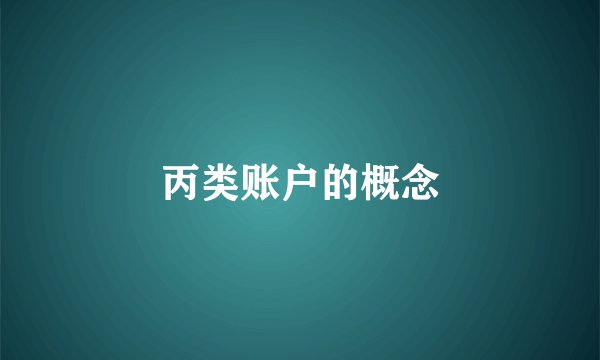 丙类账户的概念
