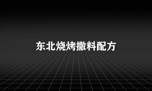 东北烧烤撒料配方