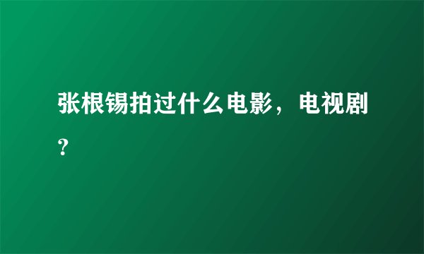张根锡拍过什么电影，电视剧？