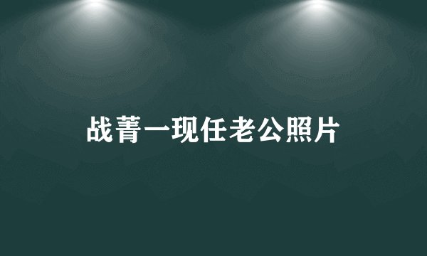 战菁一现任老公照片