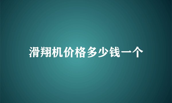 滑翔机价格多少钱一个