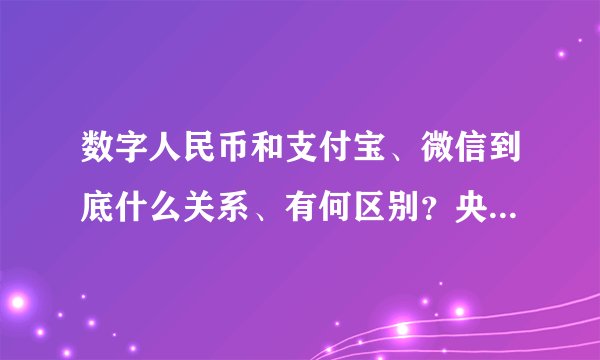 数字人民币和支付宝、微信到底什么关系、有何区别？央行：两者无竞争
