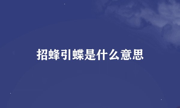招蜂引蝶是什么意思