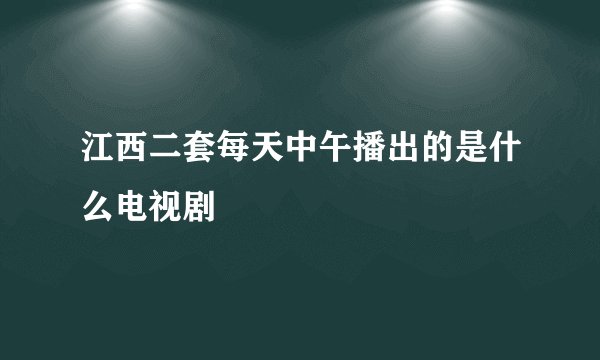 江西二套每天中午播出的是什么电视剧