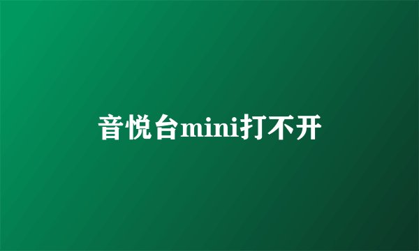 音悦台mini打不开