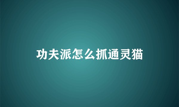 功夫派怎么抓通灵猫