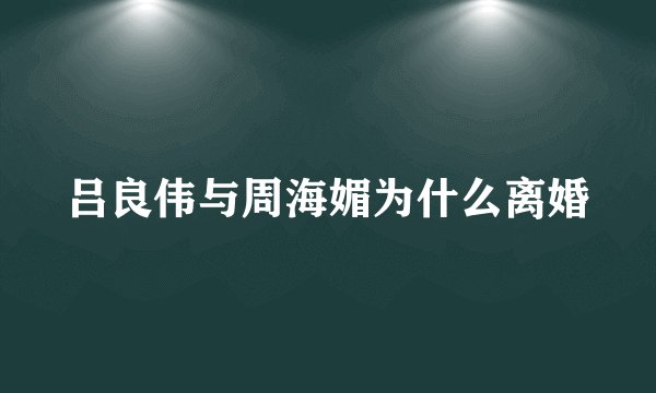 吕良伟与周海媚为什么离婚