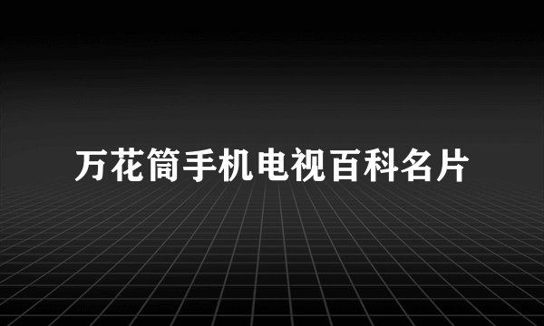 万花筒手机电视百科名片