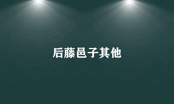 后藤邑子其他