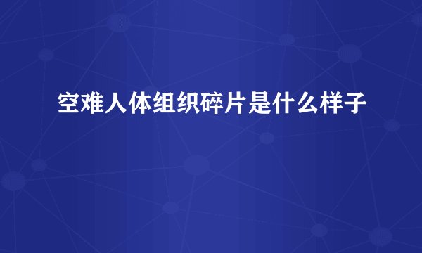 空难人体组织碎片是什么样子