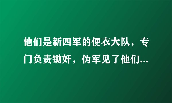 他们是新四军的便衣大队，专门负责锄奸，伪军见了他们都叫四爷