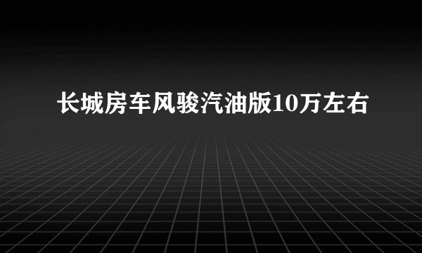 长城房车风骏汽油版10万左右