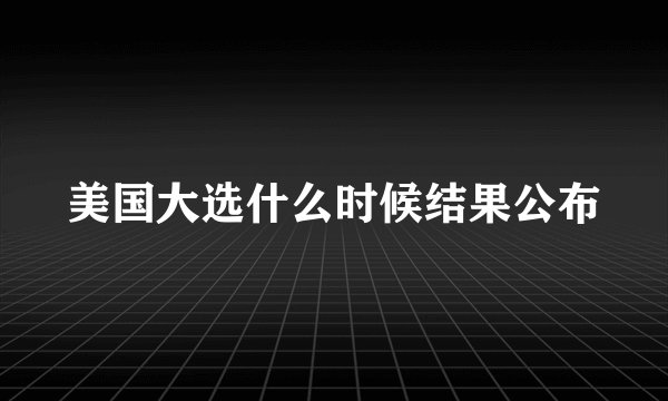 美国大选什么时候结果公布