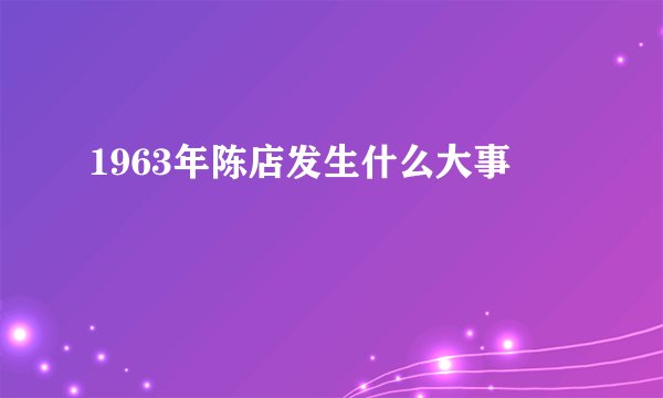 1963年陈店发生什么大事