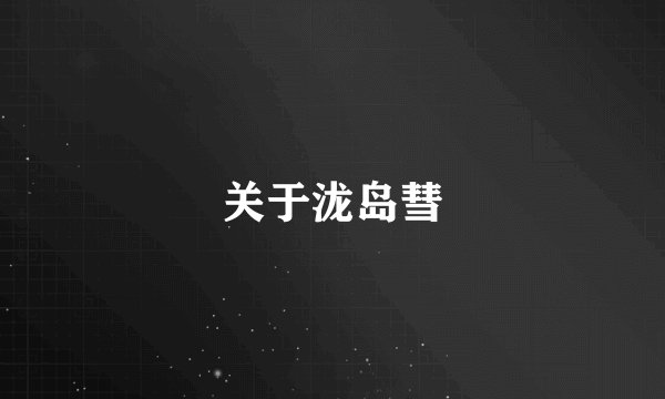 关于泷岛彗