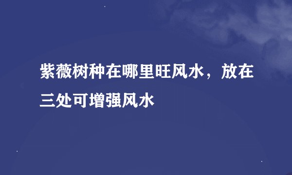 紫薇树种在哪里旺风水，放在三处可增强风水