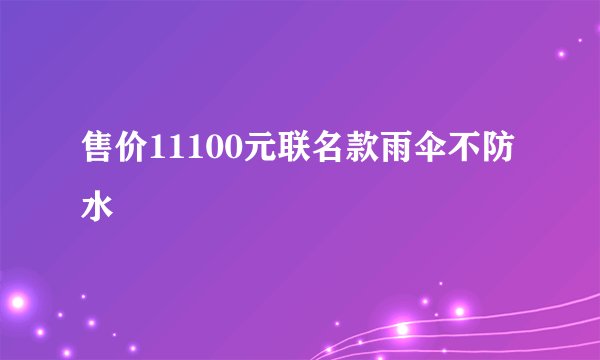 售价11100元联名款雨伞不防水