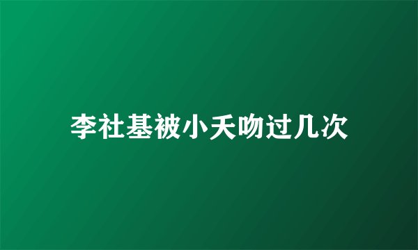 李社基被小夭吻过几次