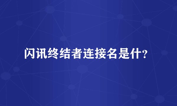 闪讯终结者连接名是什？
