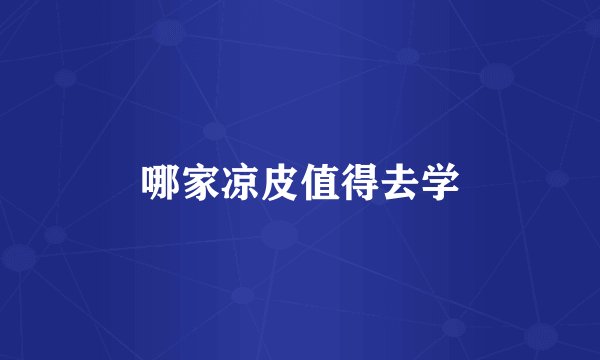 哪家凉皮值得去学