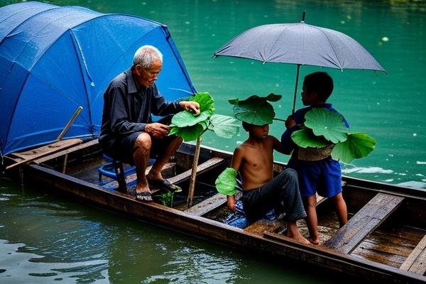 老人船上弄雨荷和普通版对比