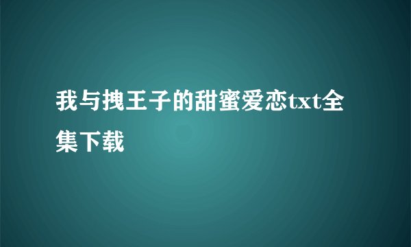 我与拽王子的甜蜜爱恋txt全集下载