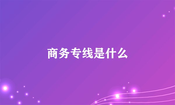 商务专线是什么