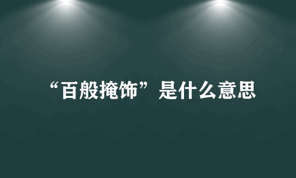 “百般掩饰”是什么意思